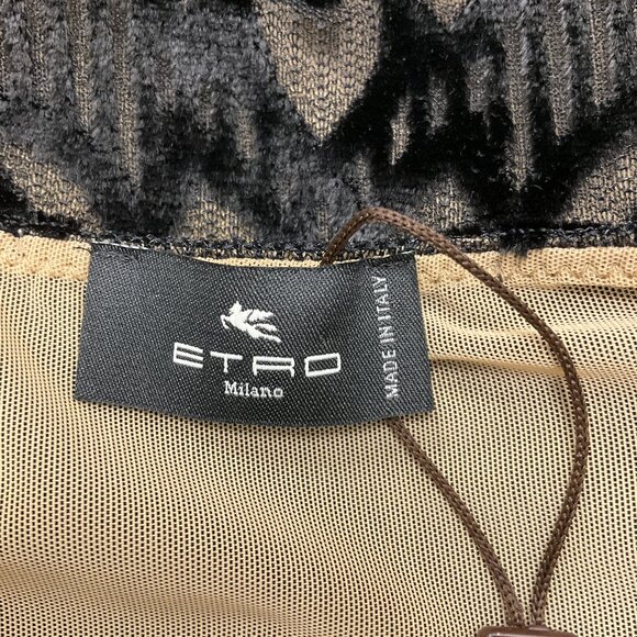 Etro Black 2024 Tulle and Jacquard Velvet Top - Picture 4 of 6